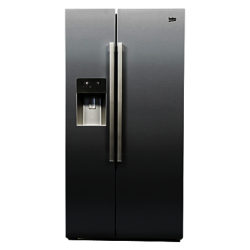 Beko ASP341X American Style Fridge Freezer, A+ Energy Rating, 91cm Wide, Stainless Steel